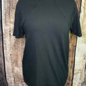 Black Zipper Chemo Port Short Sleeve Shirt