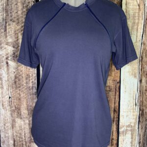 Midnight Blue Zipper Chemo Port Short Sleeve Shirt