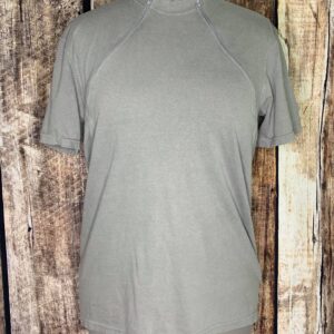 Gray Zipper Chemo Port Short Sleeve Shirt