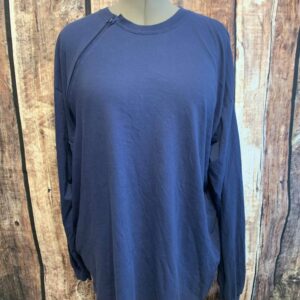 Midnight Blue Zipper Chemo Port Long Sleeve Shirt