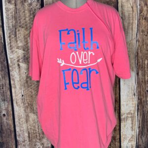 Faith Over Fear - Crunchberry Zipper Port Short Sleeve Shirt