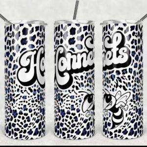 Hornets Leopard Silver Sublimation Tumbler