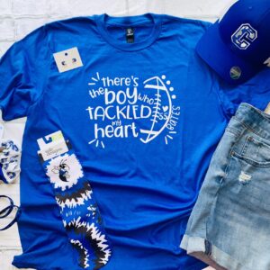 There's the Boy Who Tackled My Heart Personalized Shirt