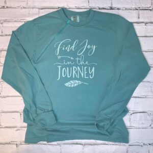 Find Joy in the Journey - Seafoam Zipper Chemo Port Long Sleeve Shirt