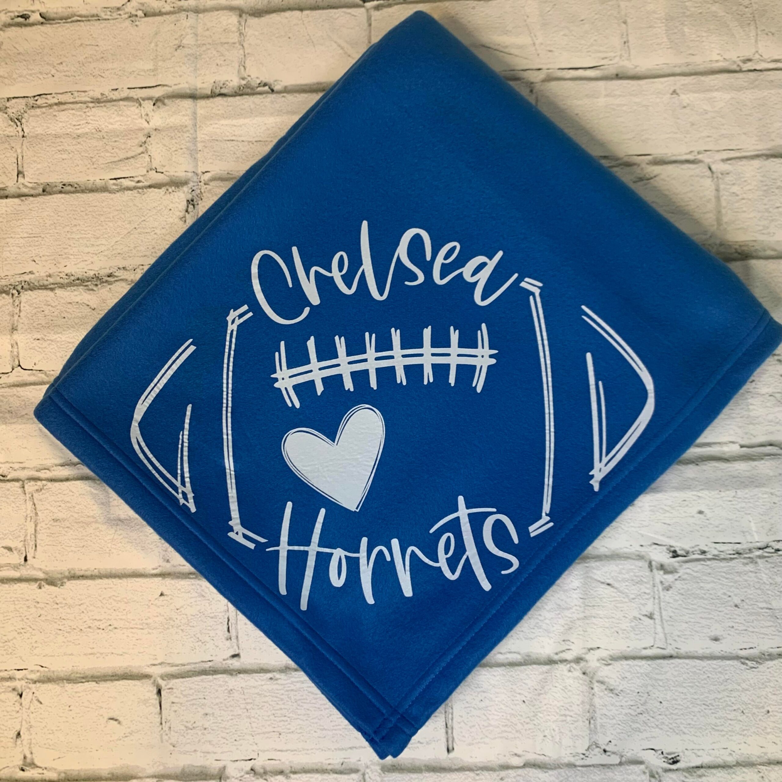 Chelsea Hornets Heart Football Sketch Blanket