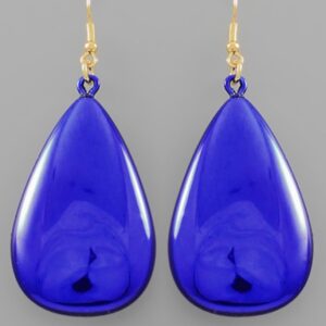 Shiny Blue Teardrop Royal Earrings