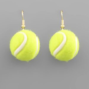 Tennis Dangle Fuzzy Earrings