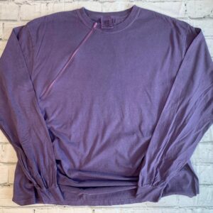 Grape Zipper Chemo Port Long Sleeve Shirt