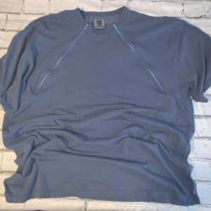 Blue Jean Zipper Chemo Port Short Sleeve Shirt