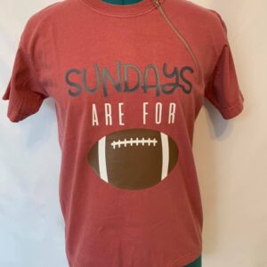 Sundays Are For Football - Crimson Youth Zipper Chemo Port Shirt
