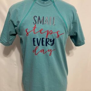 Small Steps Every Day - Seafoam Youth Zipper Chemo Port Shirt