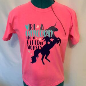 Be a Unicorn in a Field of Horses - Crunchberry Youth Zipper Chemo Port Shirt