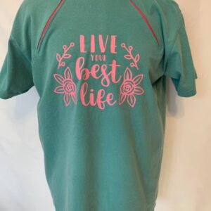 Live Your Best Life - Seafoam Youth Zipper Chemo Port Shirt