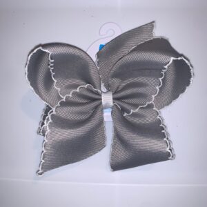 Moon Stitch Basic Gray Bow - King Bow