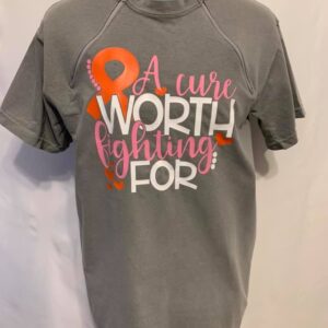 A Cure Worth Fighting For - Gray Zipper Port Shirt Short Sleeve