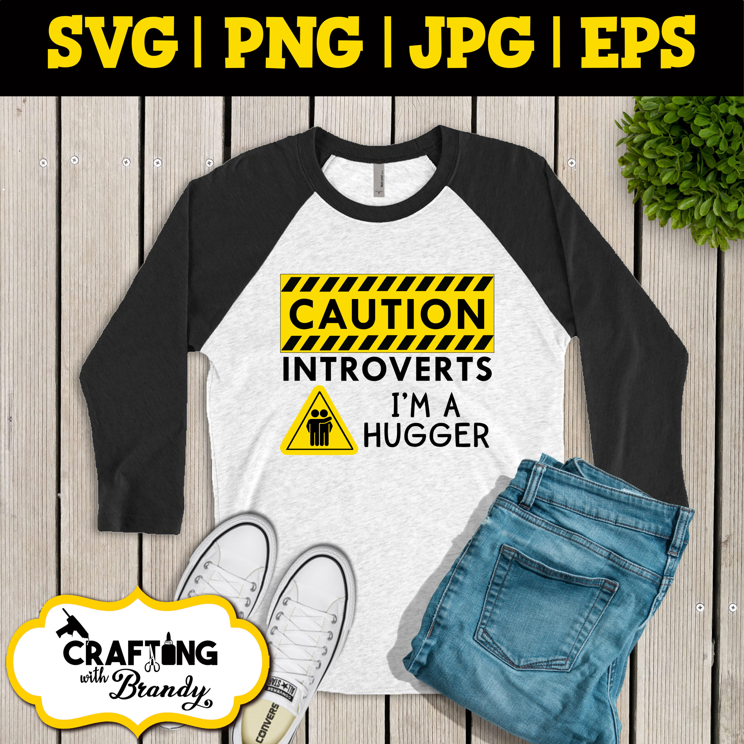 Caution Introverts I'm a Hugger design | SVG | PNG | jpg | eps cut file