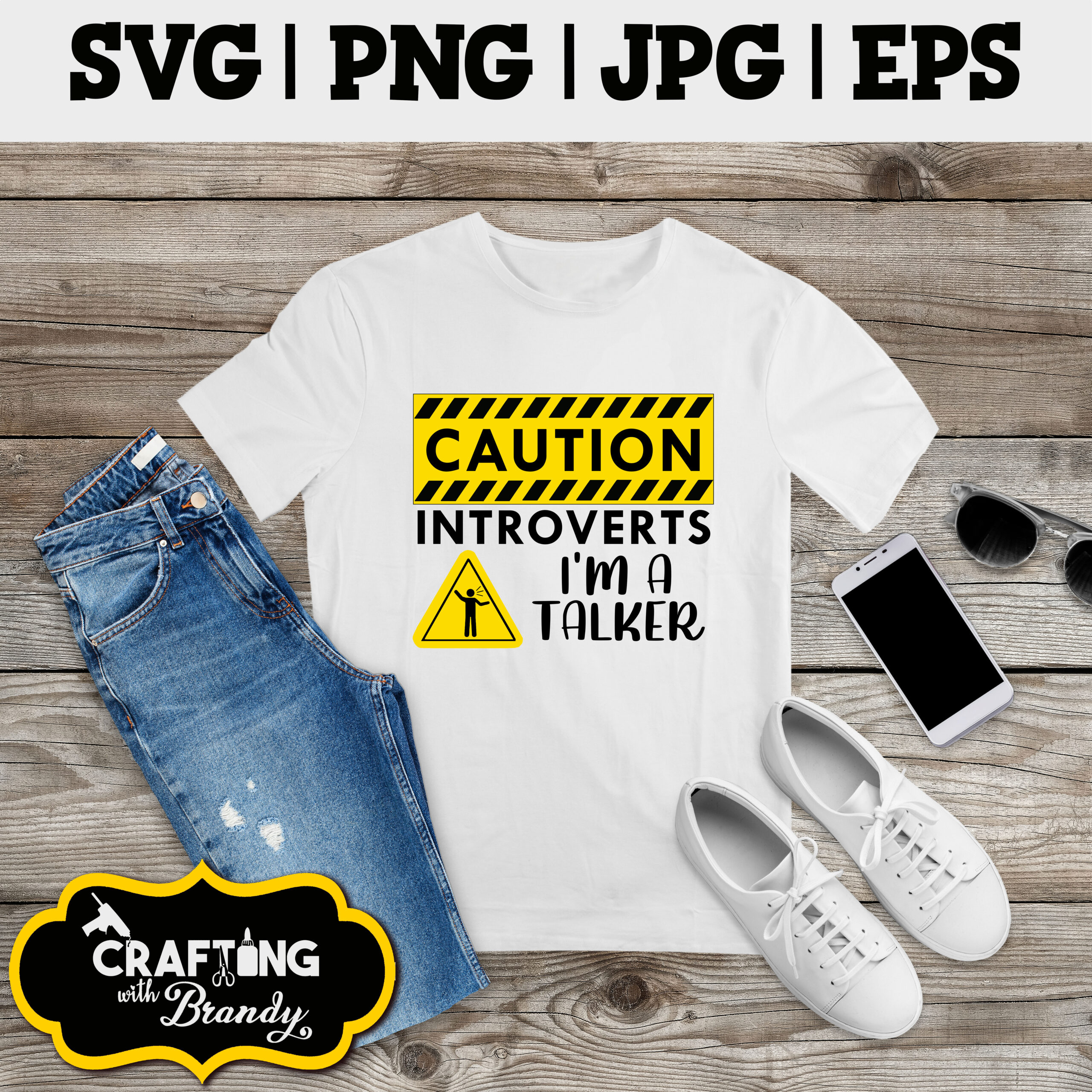 Caution Introverts I'm a Talker design | SVG | PNG | jpg | eps cut file