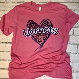 Cheetah Heart Hornets Charity Pink Shirt