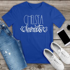 Chelsea Hornets Double Heart  White and Royal Shirt