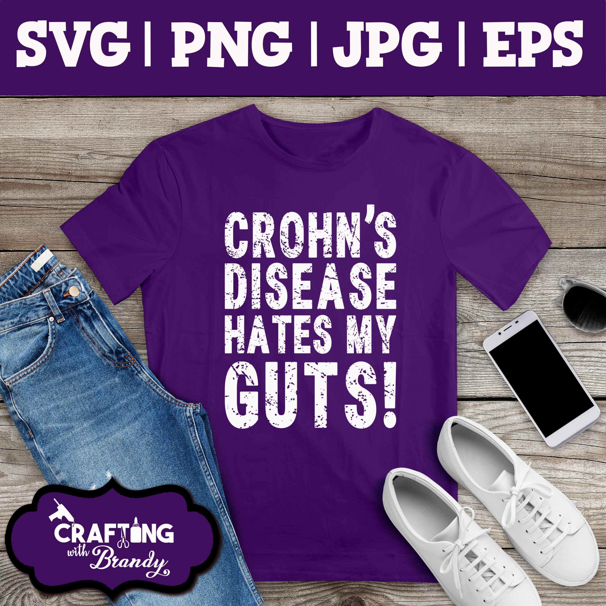 Crohn's Disease Hates My Guts | SVG | PNG | JPG | eps cut file