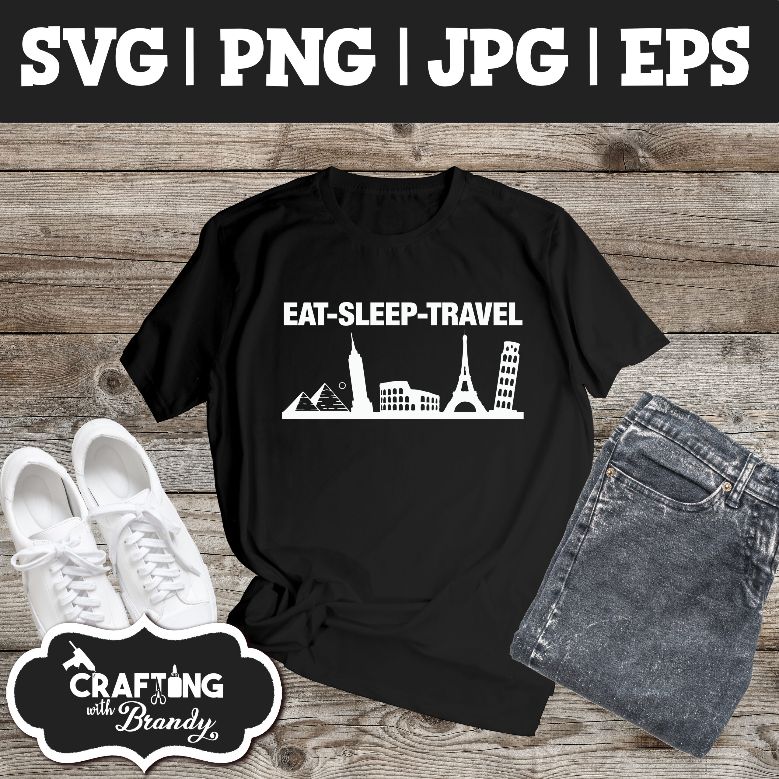 Eat Sleep Travel Design | SVG | PNG | JPG | eps cut file
