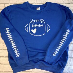 Hornets Heart Football Sketch Sweatshirt