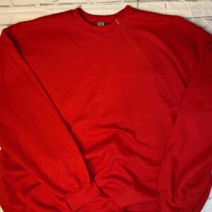 Cherry Red Zipper Chemo Port Sweatshirt