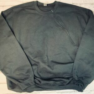 Black Zipper Chemo Port Sweatshirt