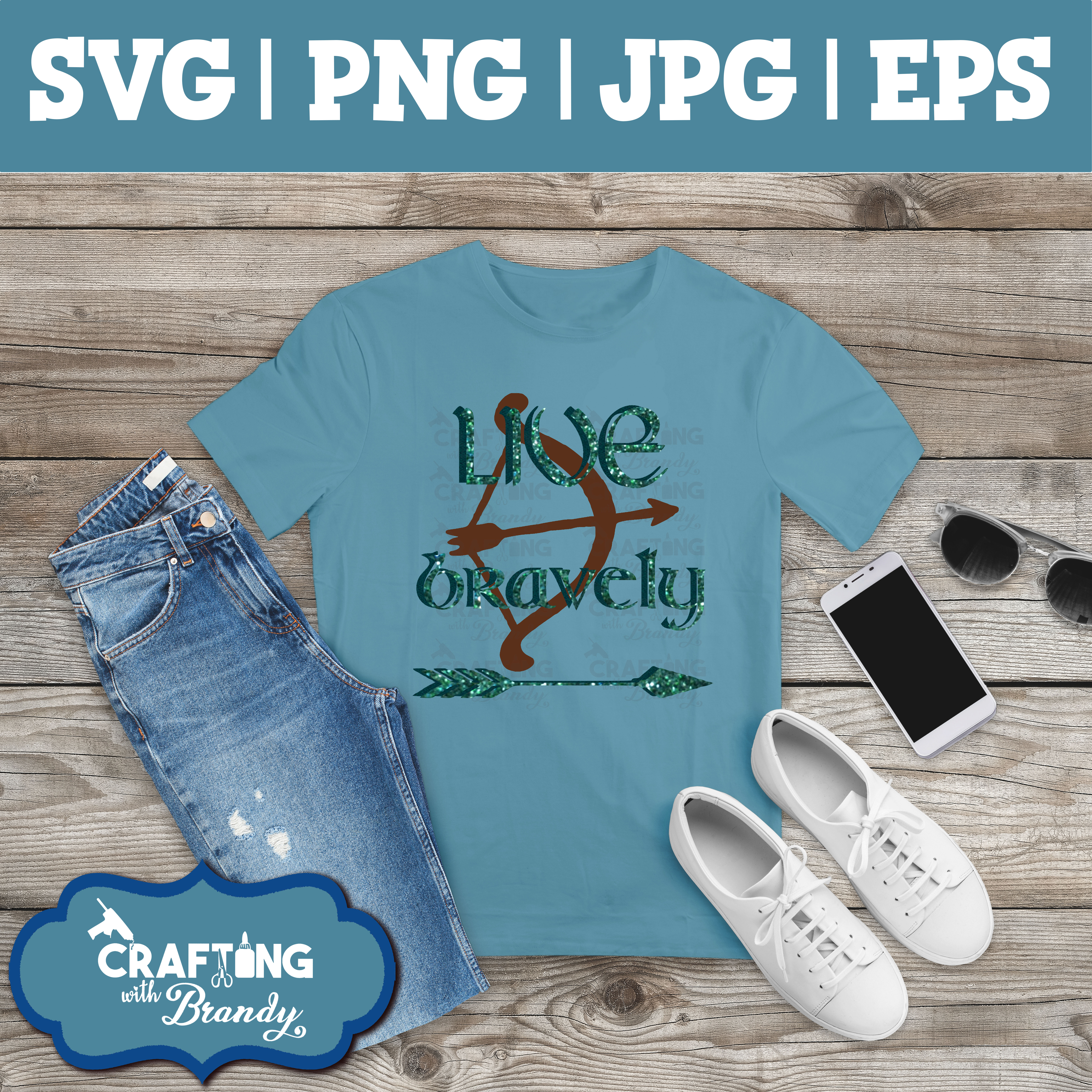 Live Bravely Bow and Arrow design | SVG | PNG | JPG | eps cut file
