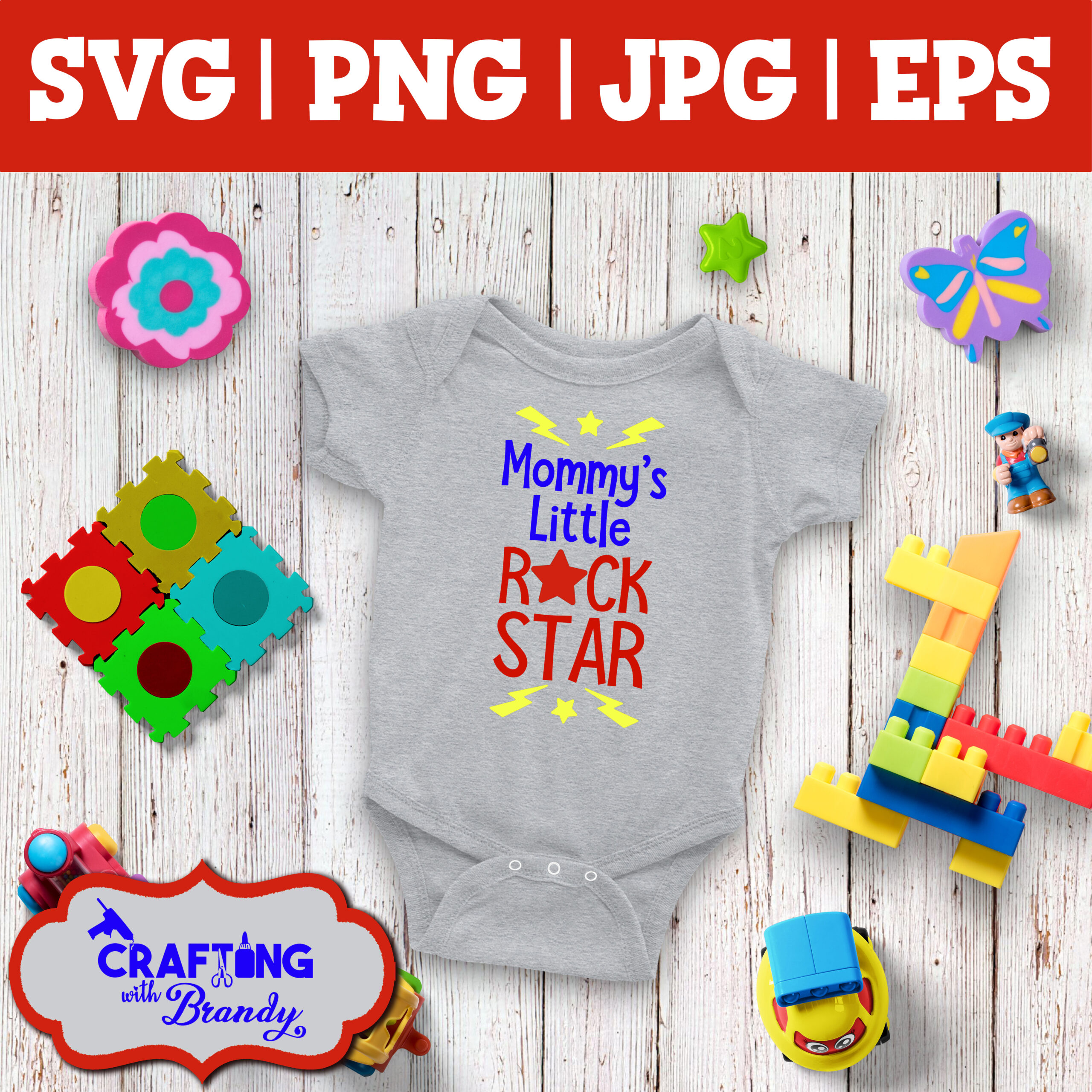 Mommy's Little Rock Star Design | SVG | PNG | JPG | eps cut file