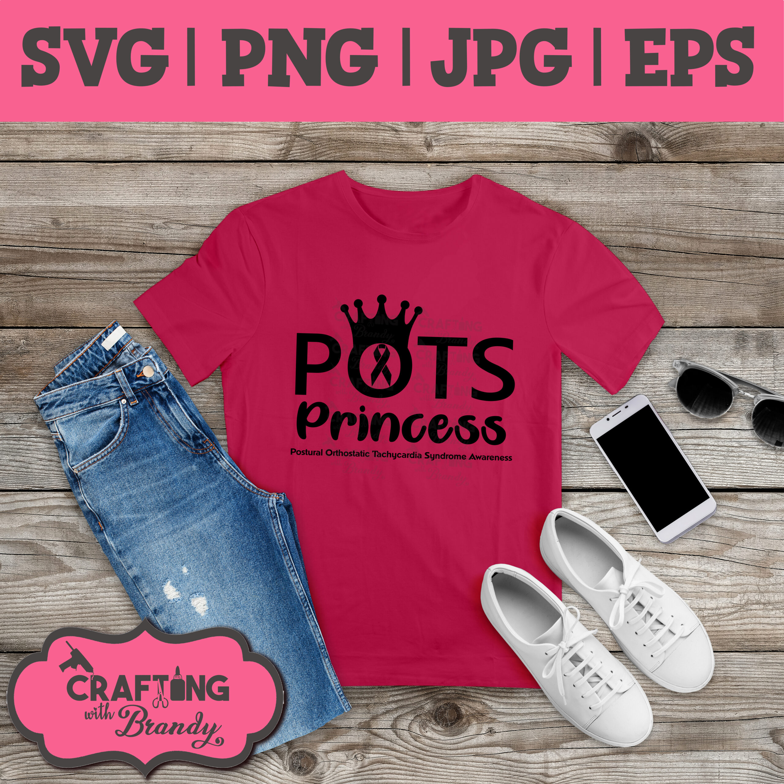 Pots Princess Postural Orthostatic Tachycardia Syndrome, Rare Disease | SVG | PNG | JPG | eps cut file