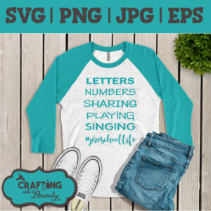 Letters Numbers Sharing Playing Singing Preschool Life| SVG | PNG | JPG | eps cut file