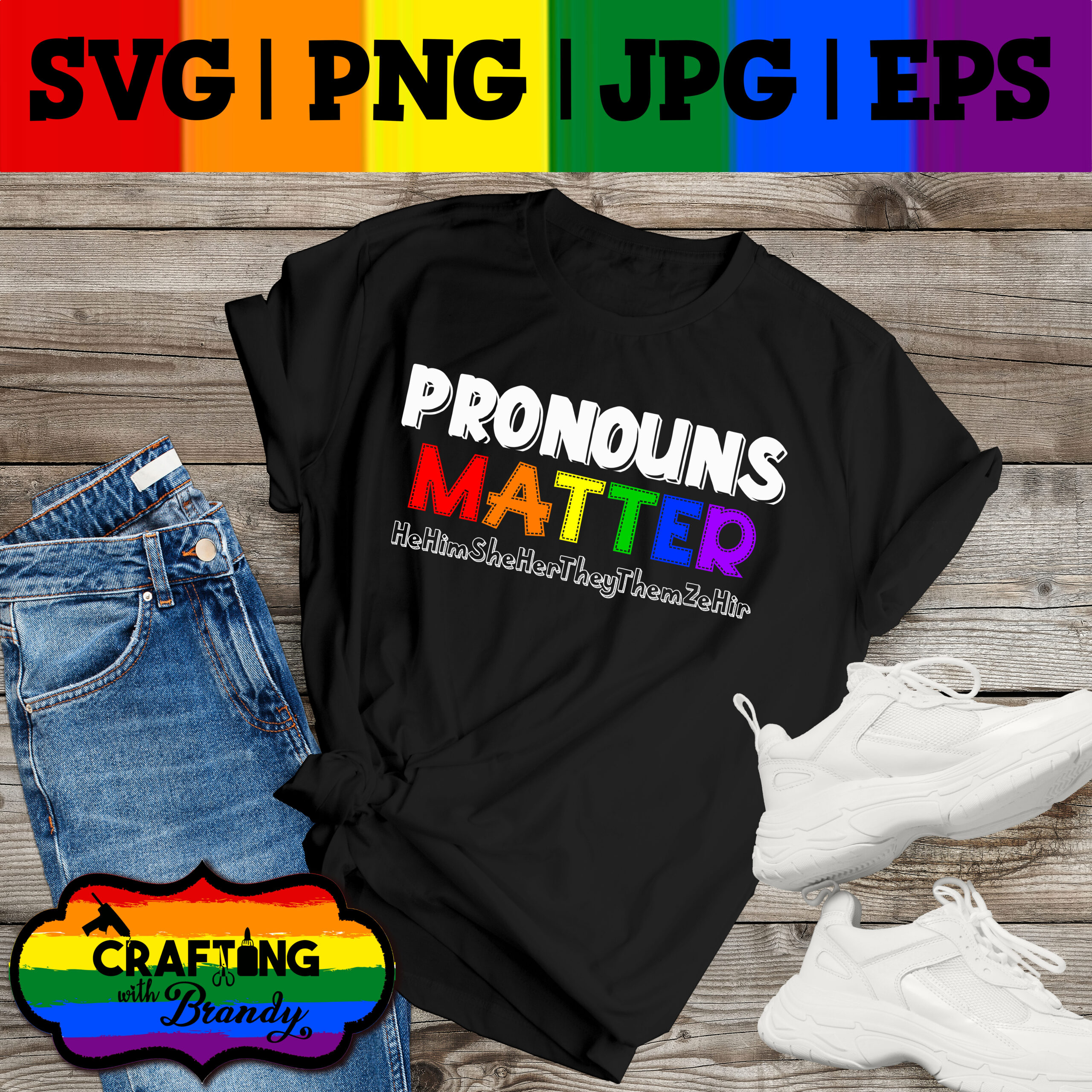 Pronouns Matter set of 2 designs | SVG | PNG | JPG | eps cut file
