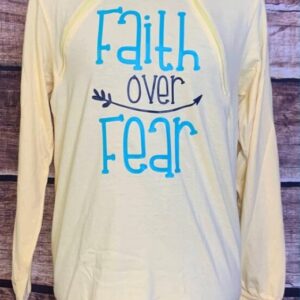 Faith Over Fear - Butter Zipper Chemo Port Long Sleeve Shirt