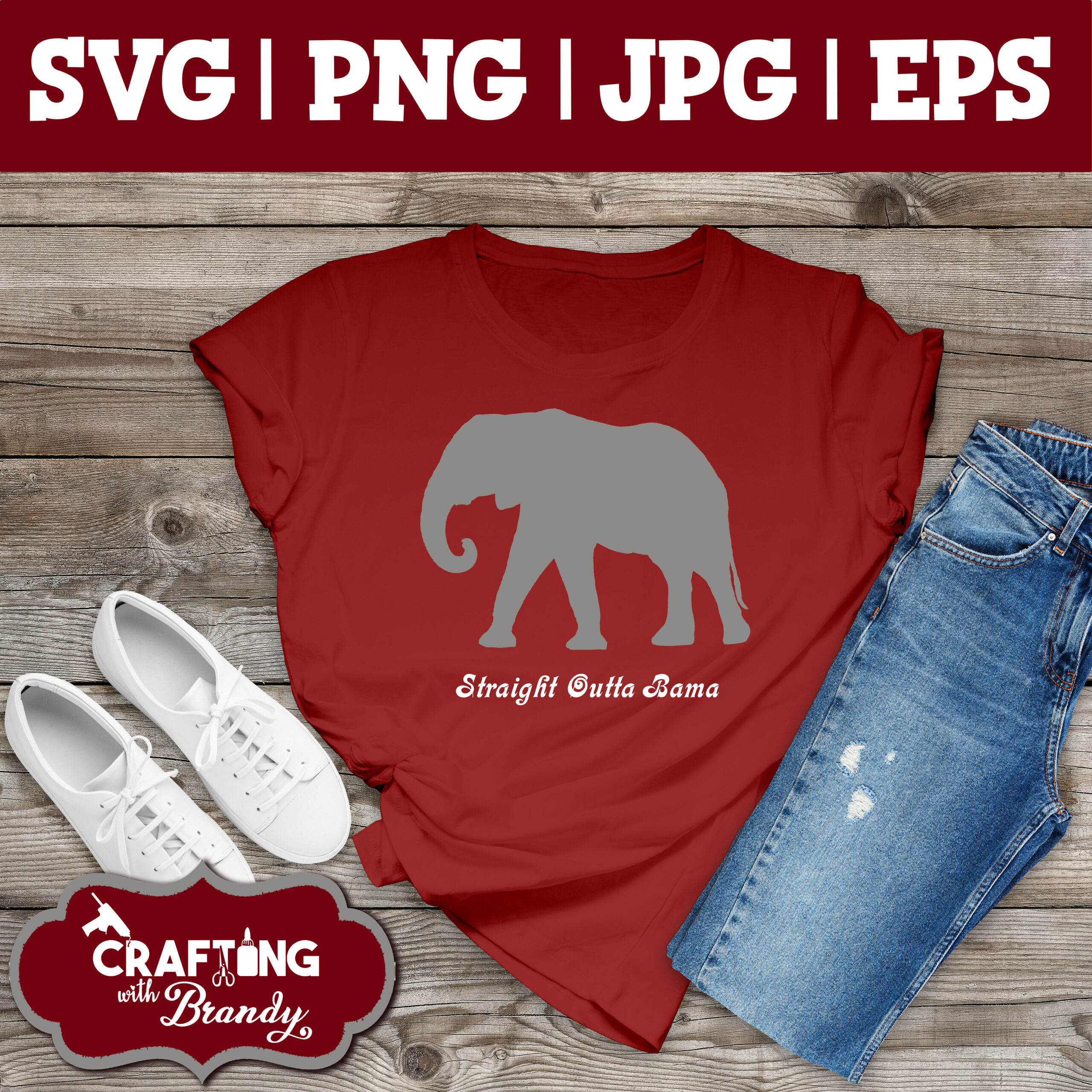 Straight Outta Bama Elephant design | SVG | PNG | JPG | eps cut file