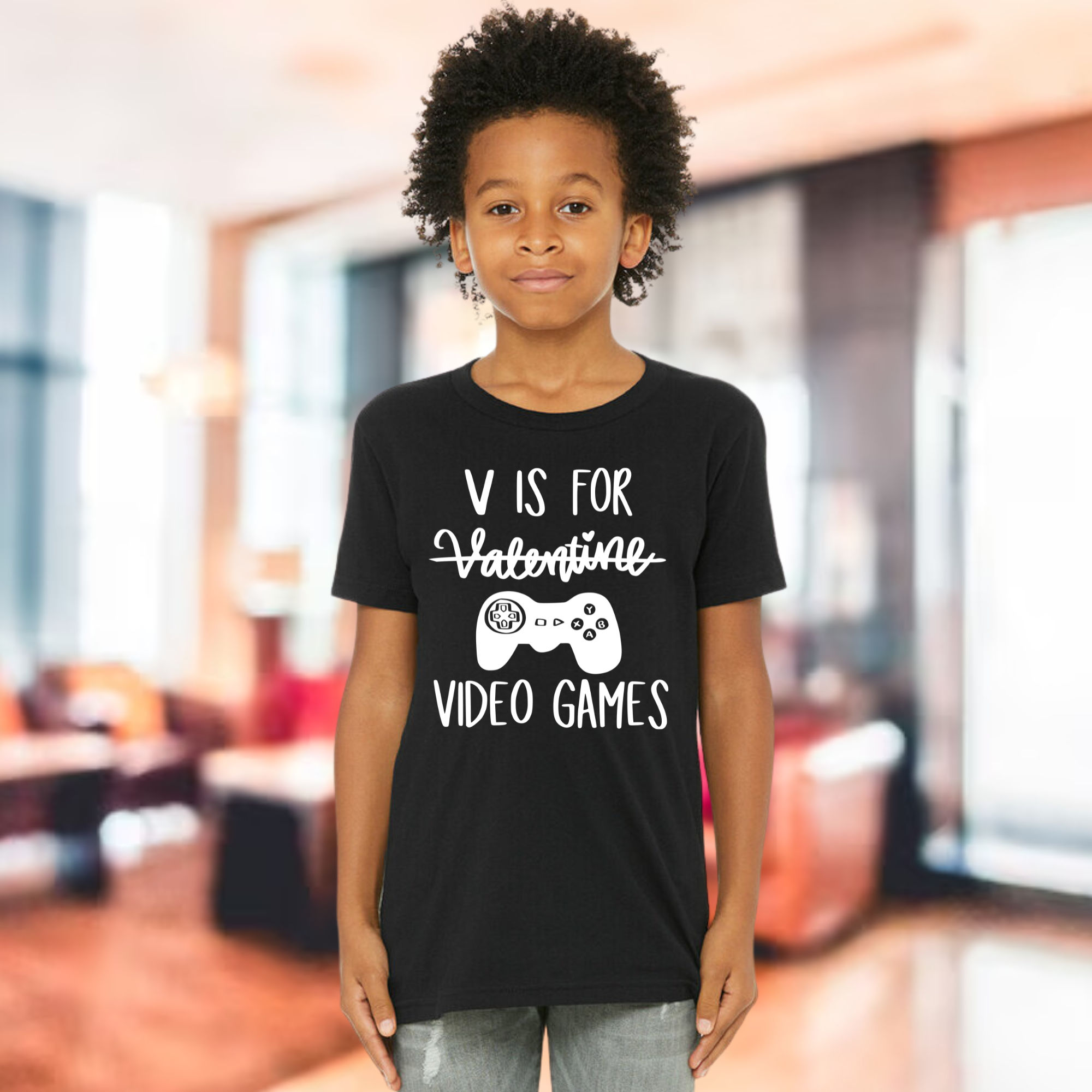 V is For Video Games Valentine Shirt