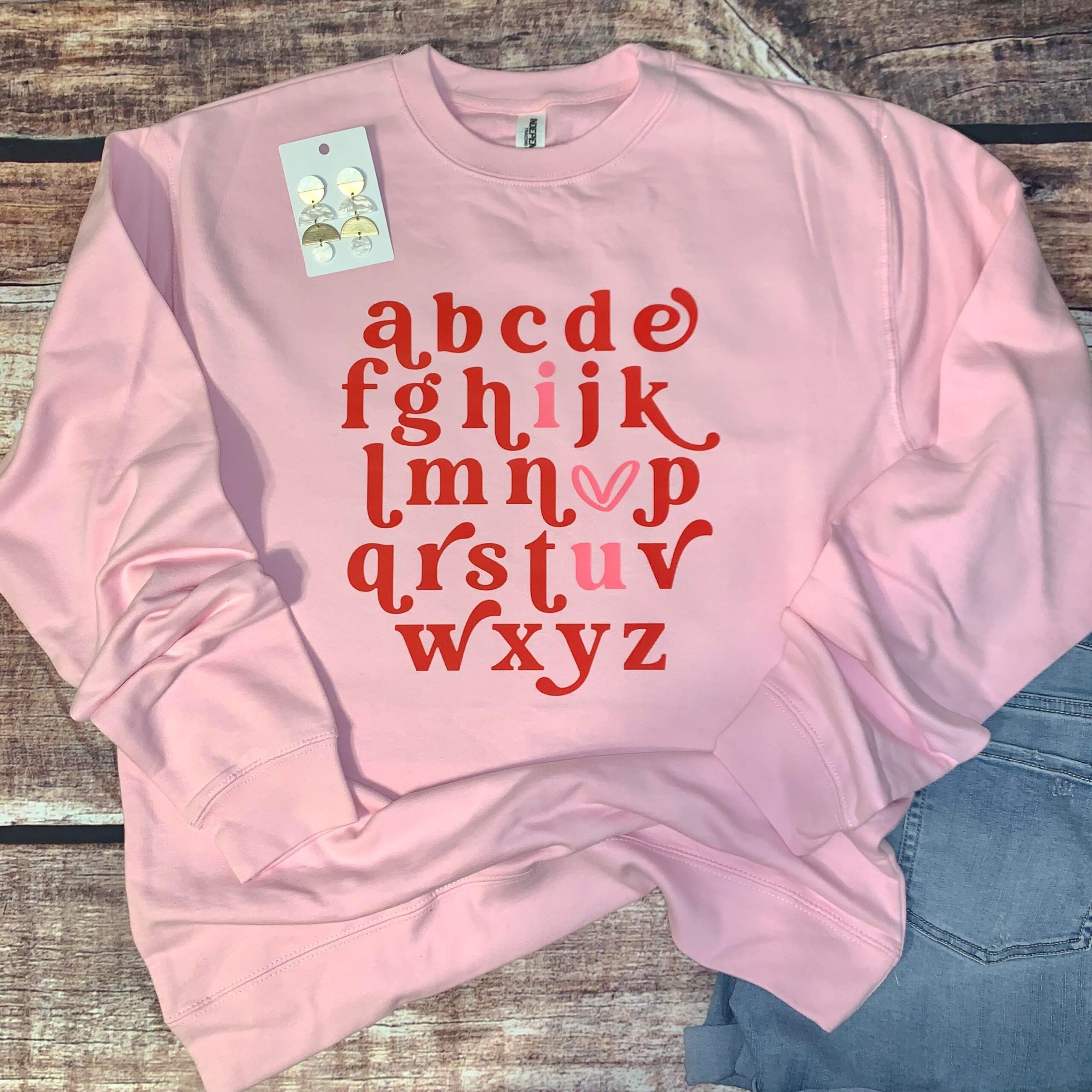 Valentine Alphabet I Love You Sweatshirt