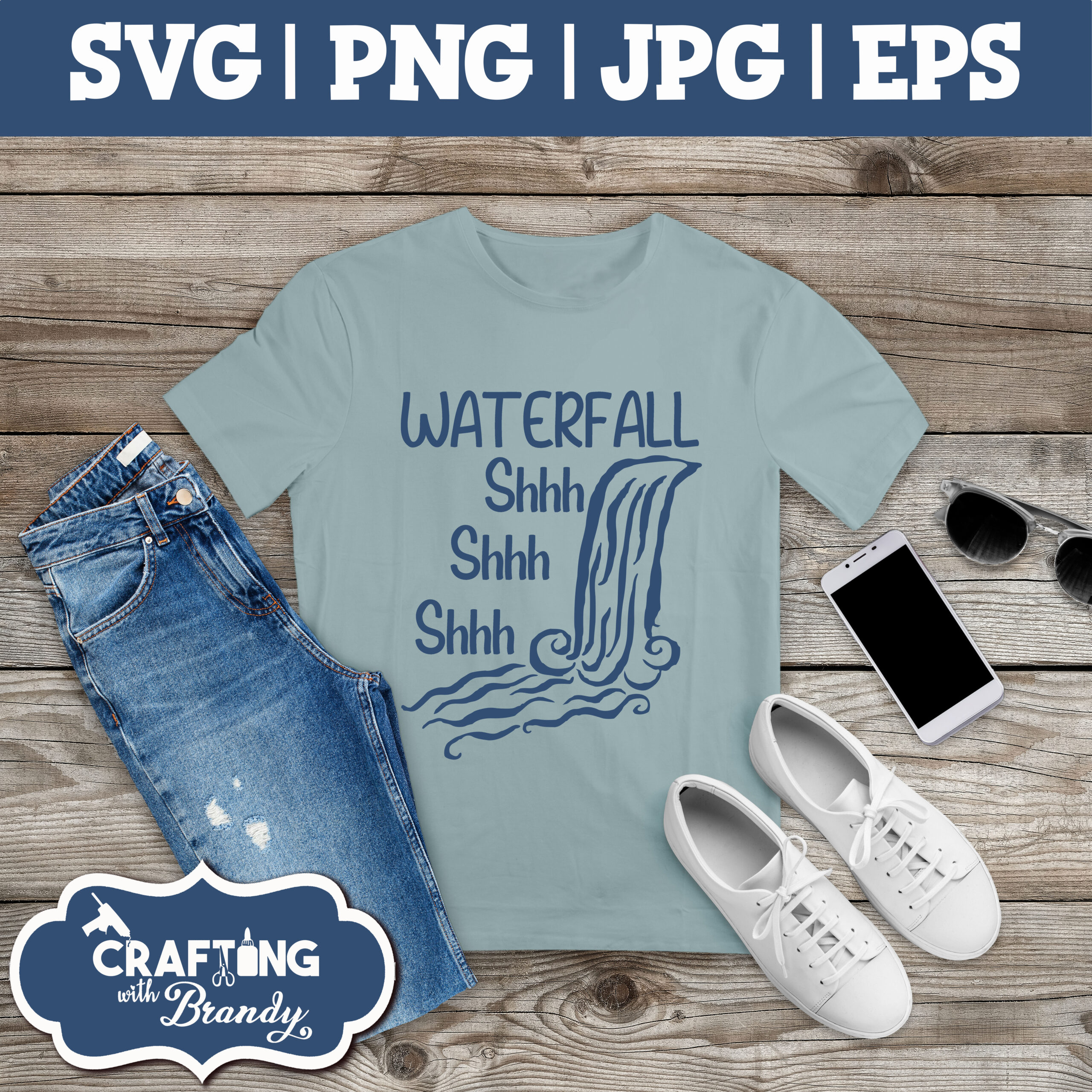 Waterfall Shh Teacher Shirt| SVG | PNG | JPG | eps cut file
