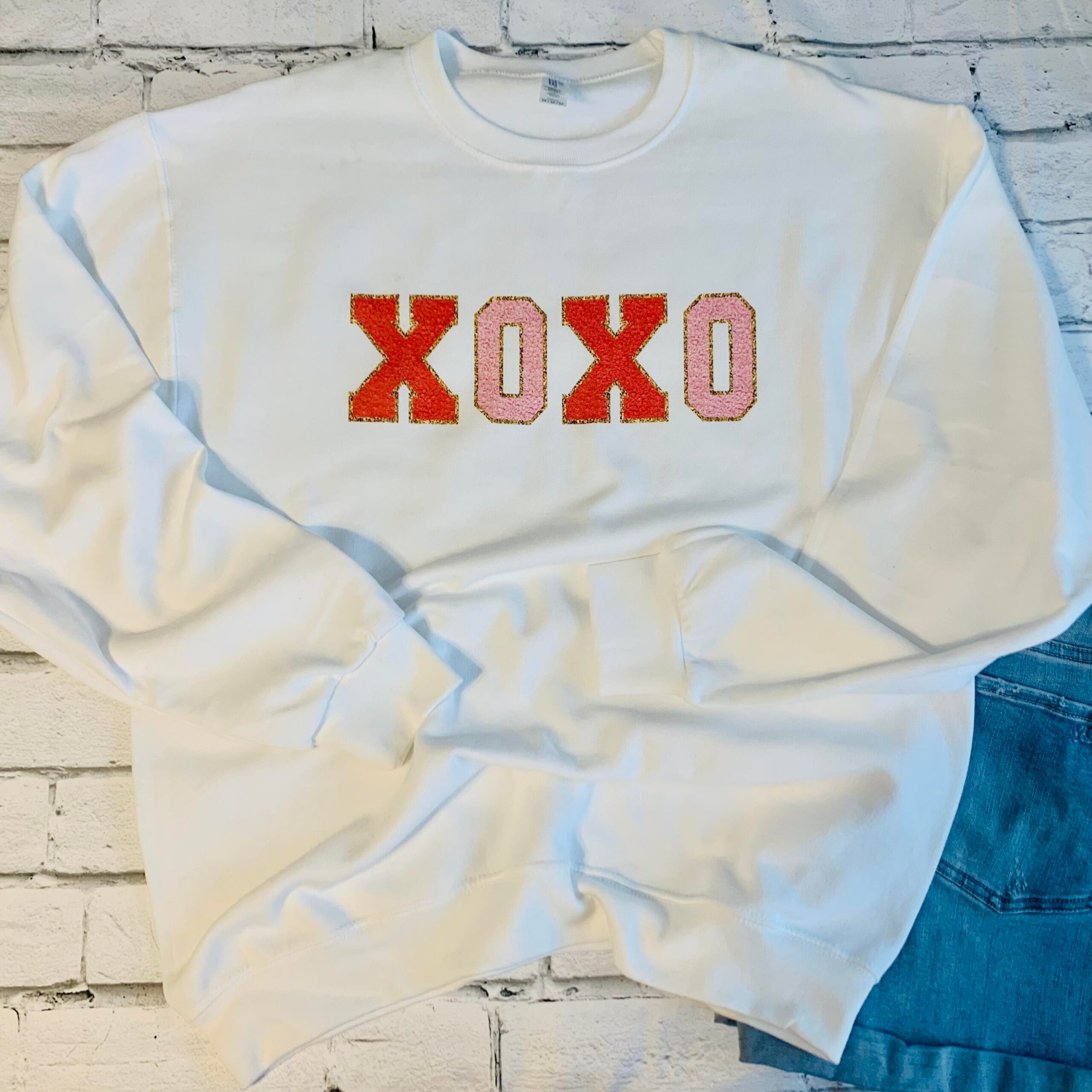 XOXO Glitter Design Sweatshirt