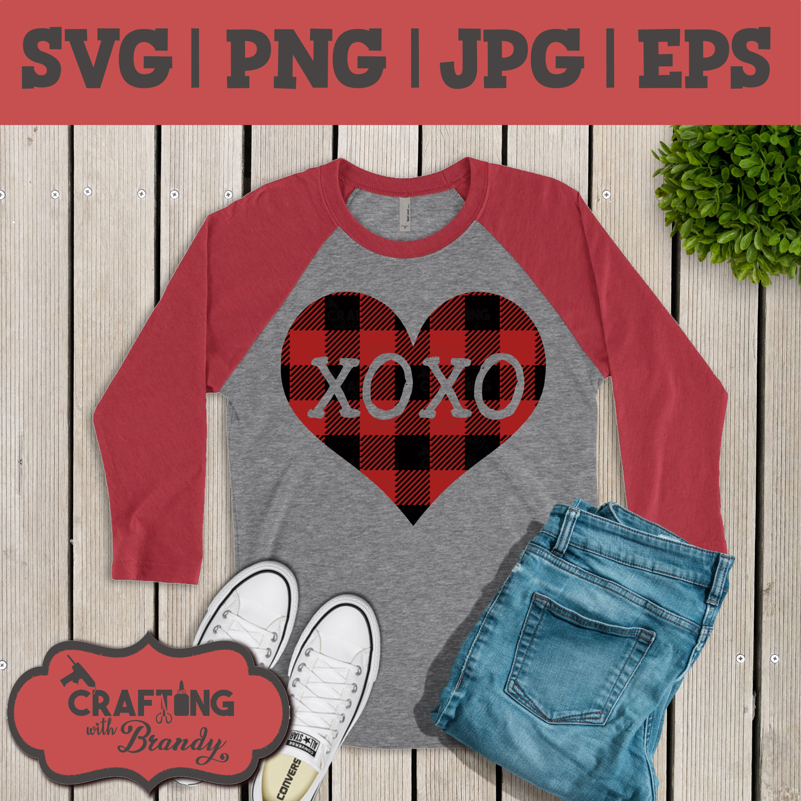 XOXO Distressed Heart design | SVG | PNG | jpg | eps cut file