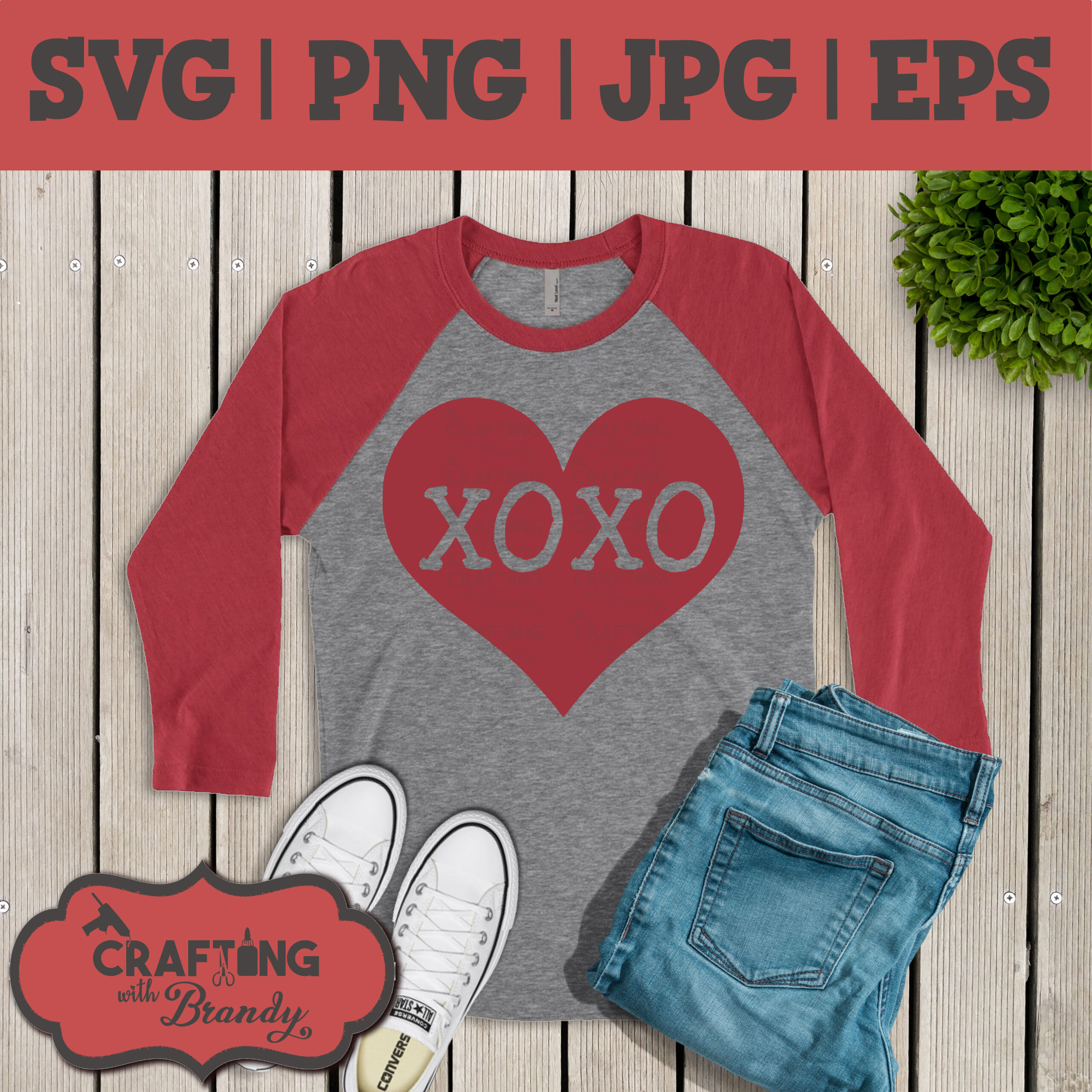 XOXO Distressed Heart design | SVG | PNG | jpg | eps cut file ...