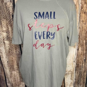 Small Steps Every Day - Gray Zipper Port Short Sleeve Shirt