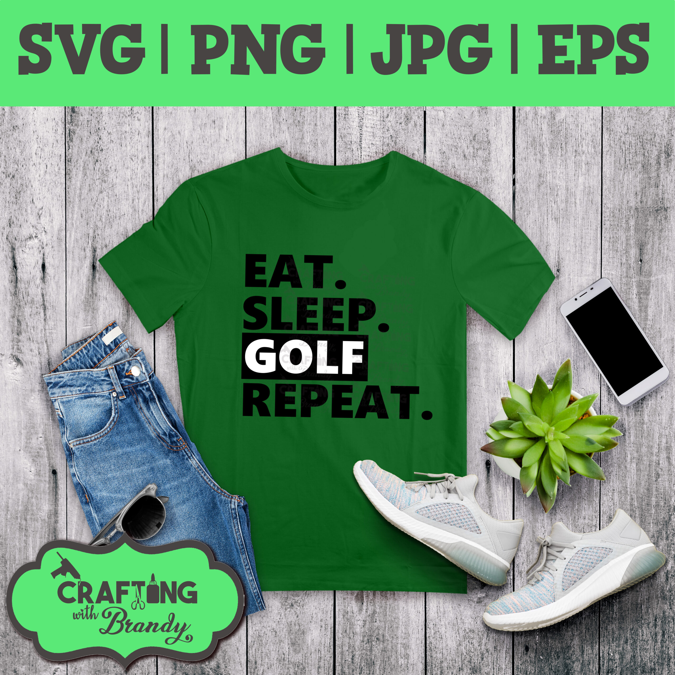 Eat Sleep Golf Repeat svg design | SVG | PNG | JPG |EPS Cut File