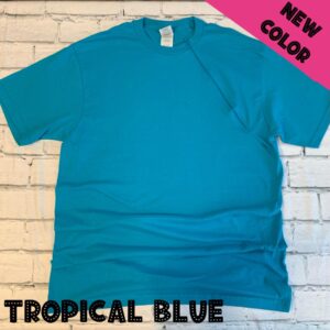 Tropical Blue Zipper Chemo Port Short Sleeve Shirt