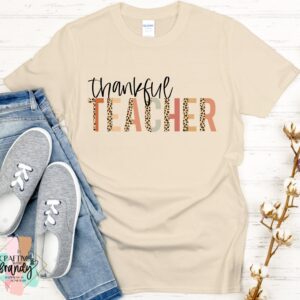 Thankful Teacher Leopard Shirt