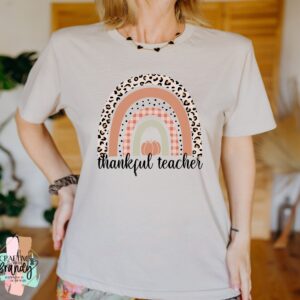 Thankful Teacher Rainbow Plaid Shirt