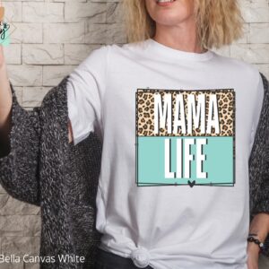 Mama Life Cheetah Teal Shirt