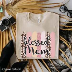 Blessed Mom Cheetah Brushstrokes Shirt