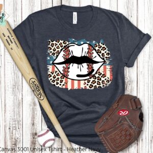 Baseball Lips Cheetah Flag Shirt