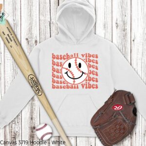 Baseball Stacked Smiley Face Hoodie